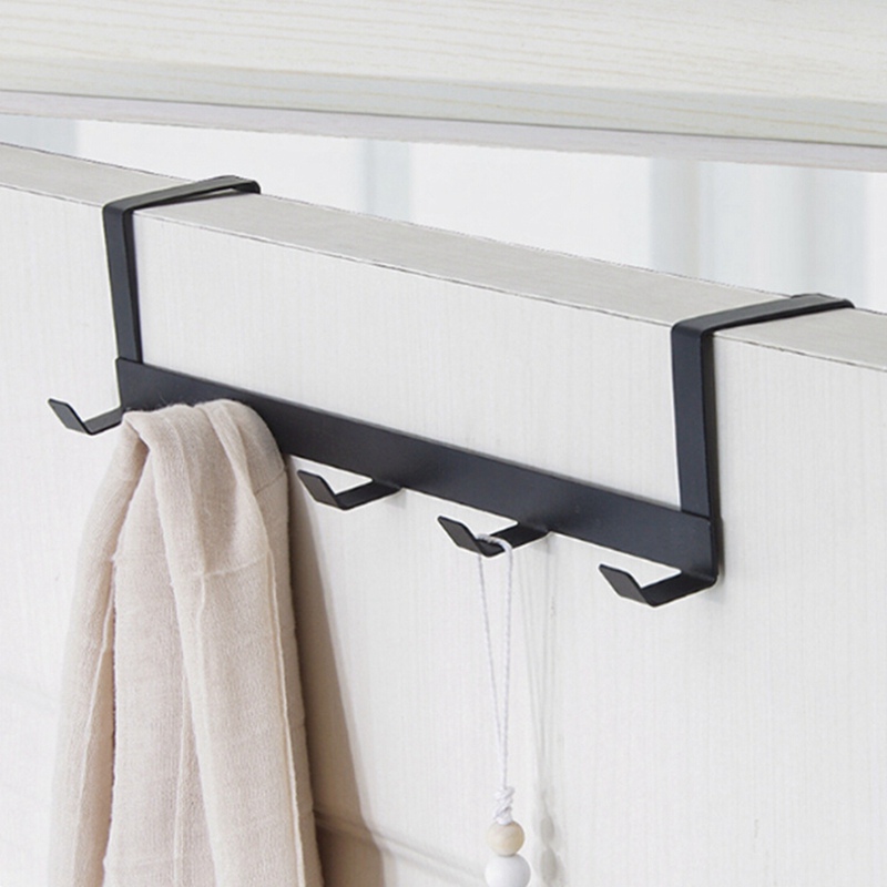 5Hook Metal Over The Door Hook Rack Hanger Coat Clothing Bag Hanging